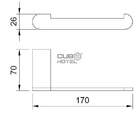 Porta rolos em Aluminio Preto Serie Capri